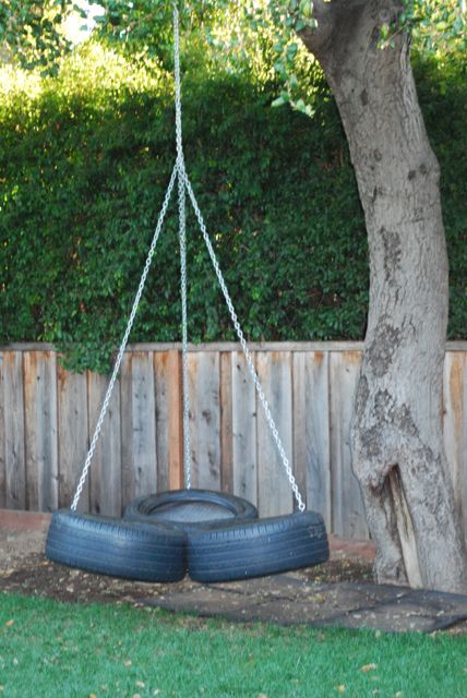 Tire swing backyard