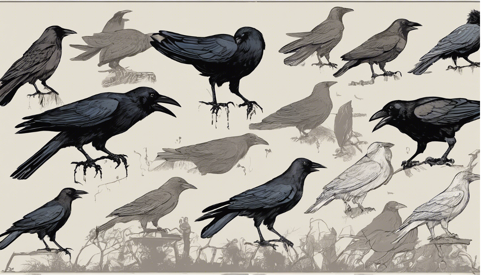illustration of crows