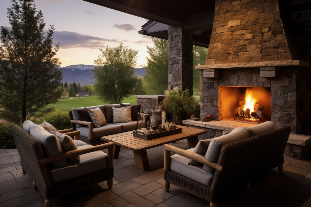 outdoor sofas with fire pit